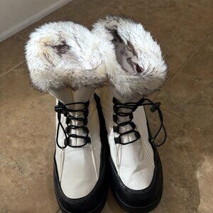 Angel Steps Women's Snow Winter Ready Boots Waterproof Black & White Size 11